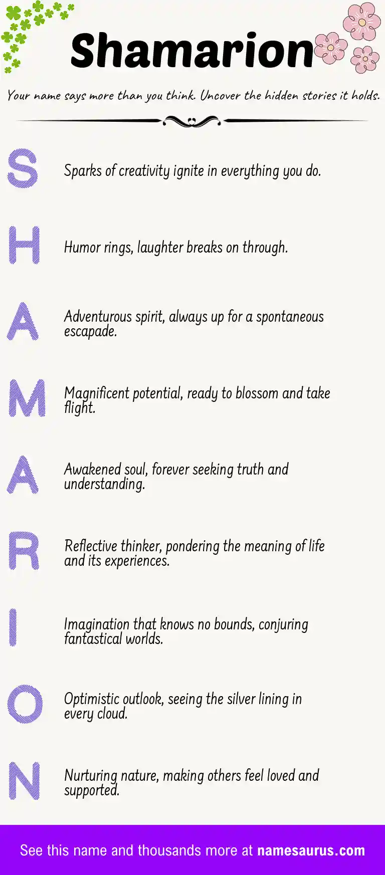 Acrostic poem about Shamarion.