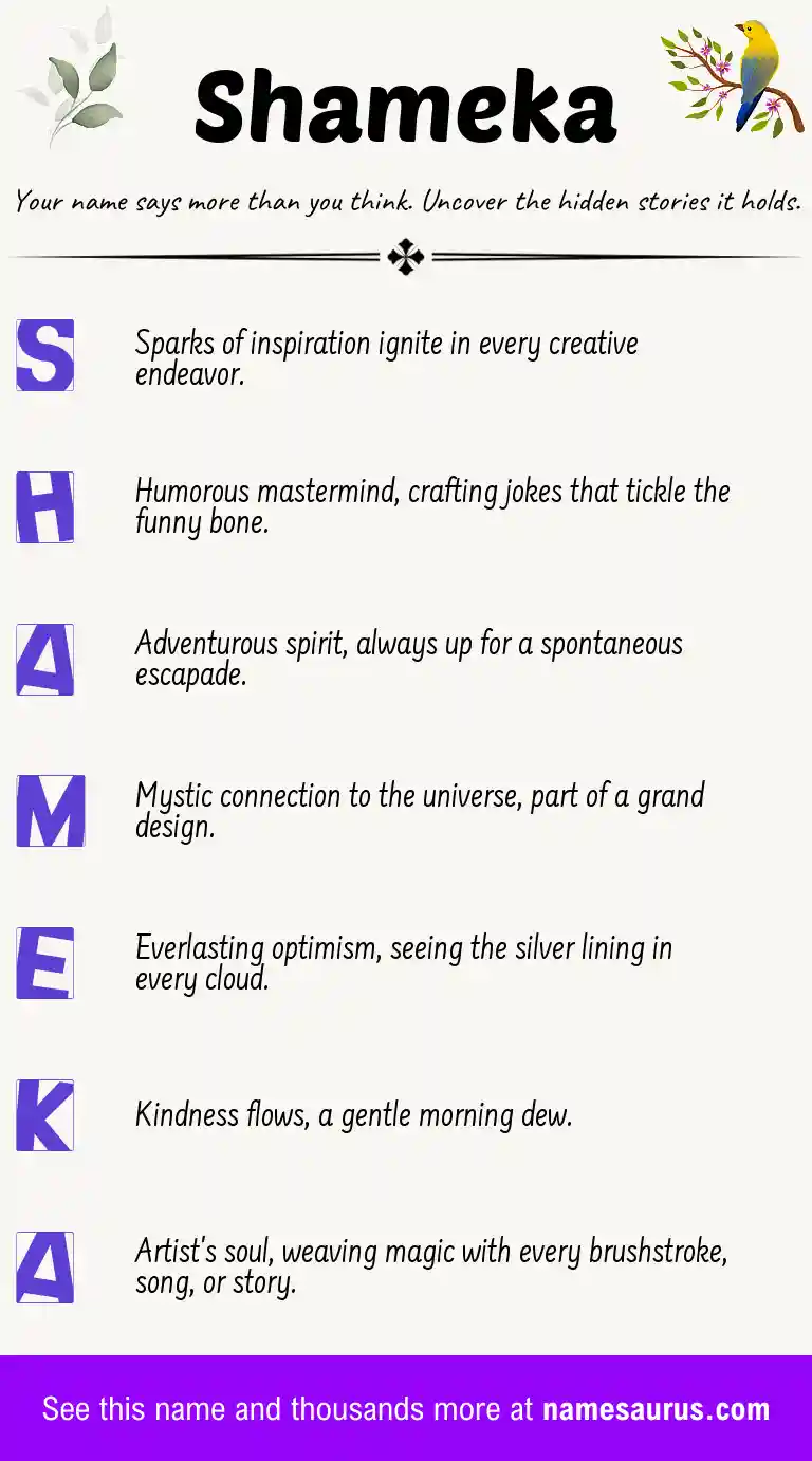 Acrostic poem about Shameka.