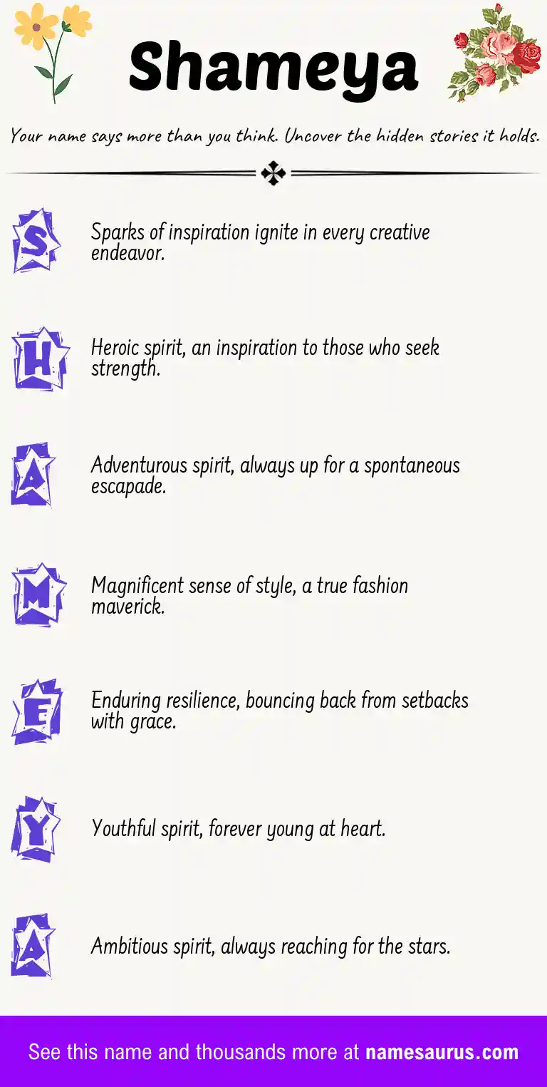 Acrostic poem about Shameya.