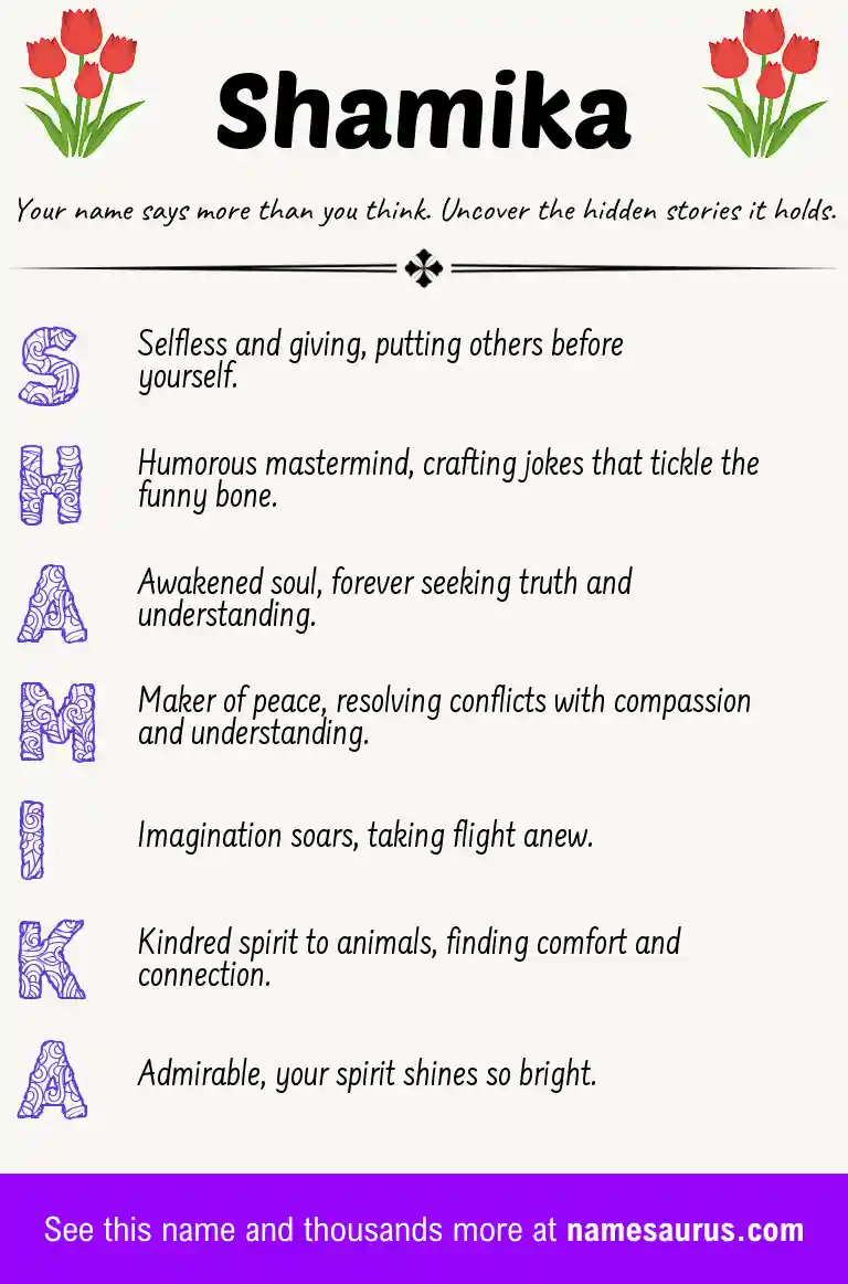 Acrostic poem about Shamika.