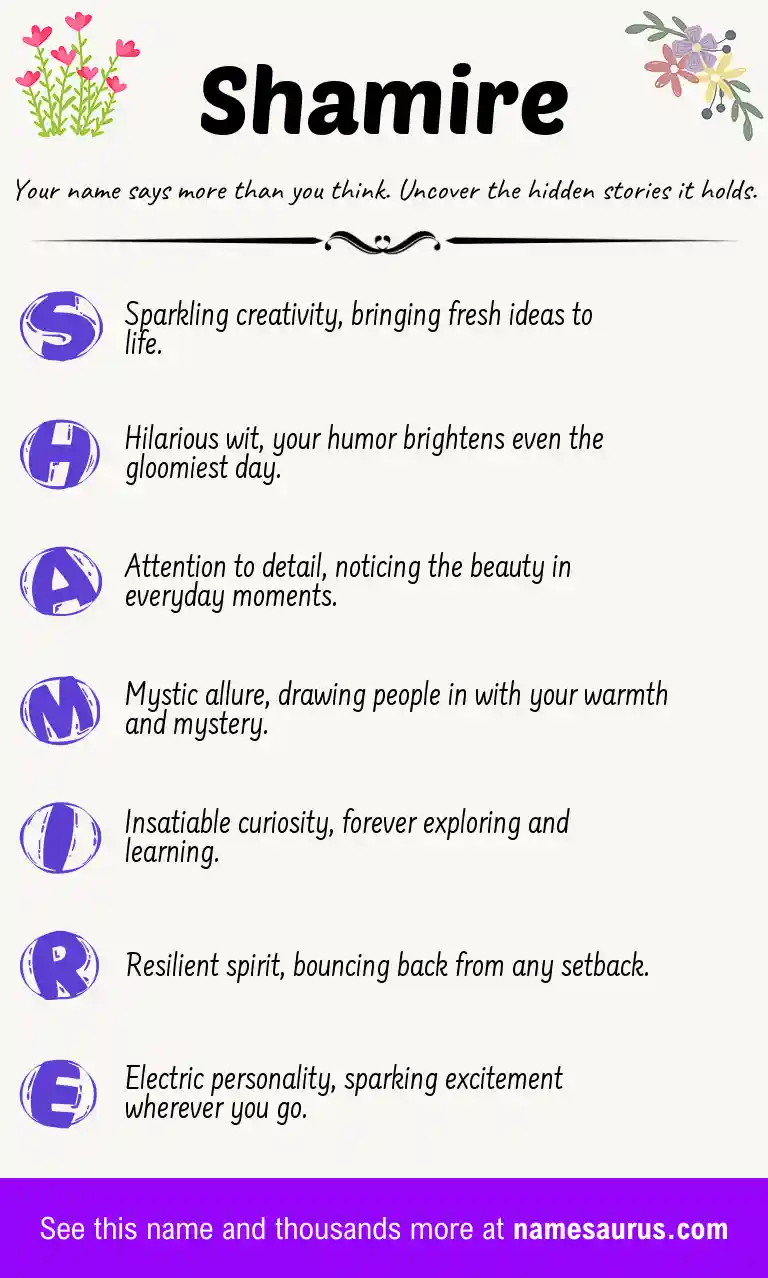 Acrostic poem about Shamire.