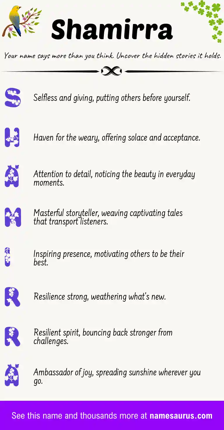 Acrostic poem about Shamirra.