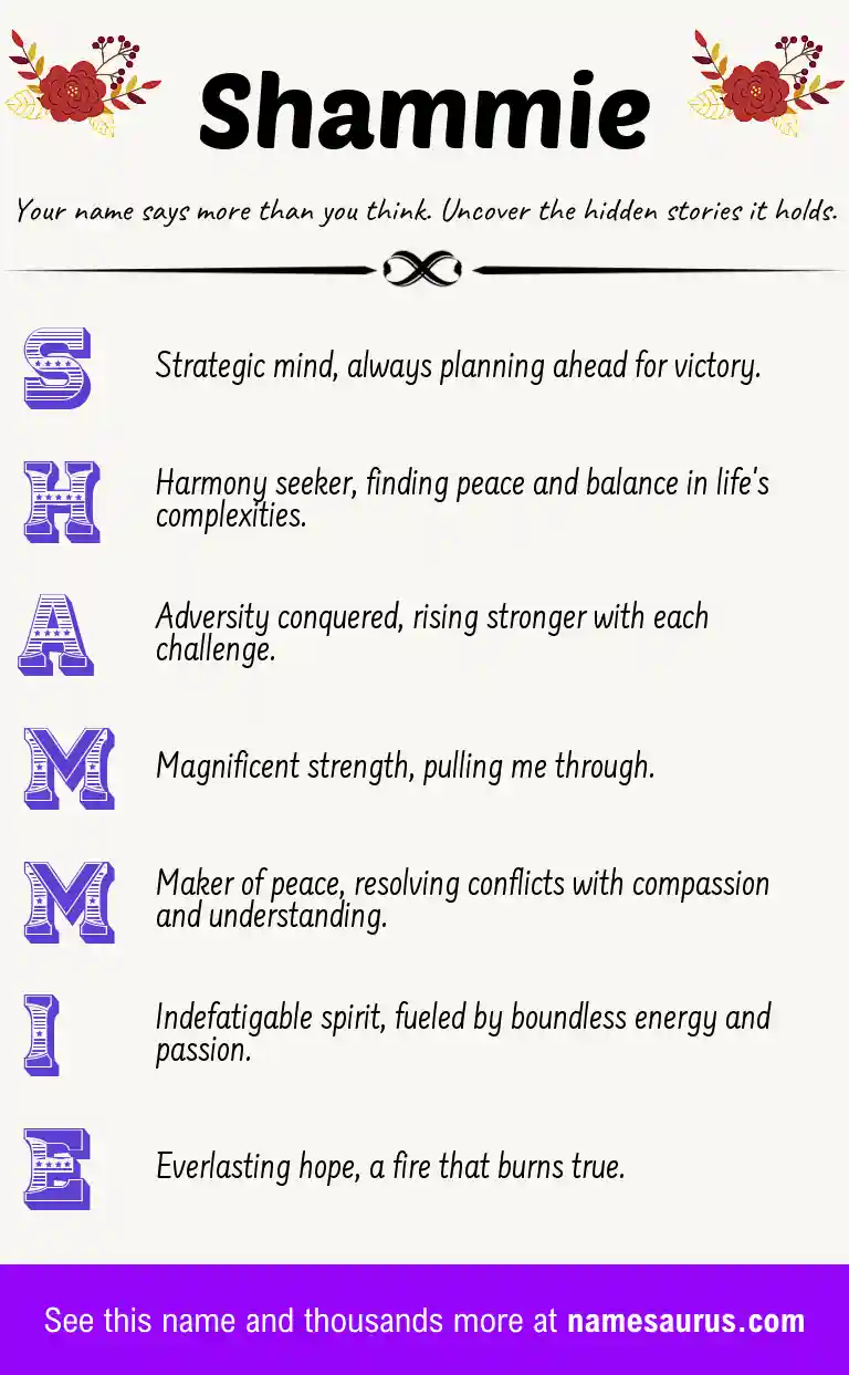 Acrostic poem about Shammie.
