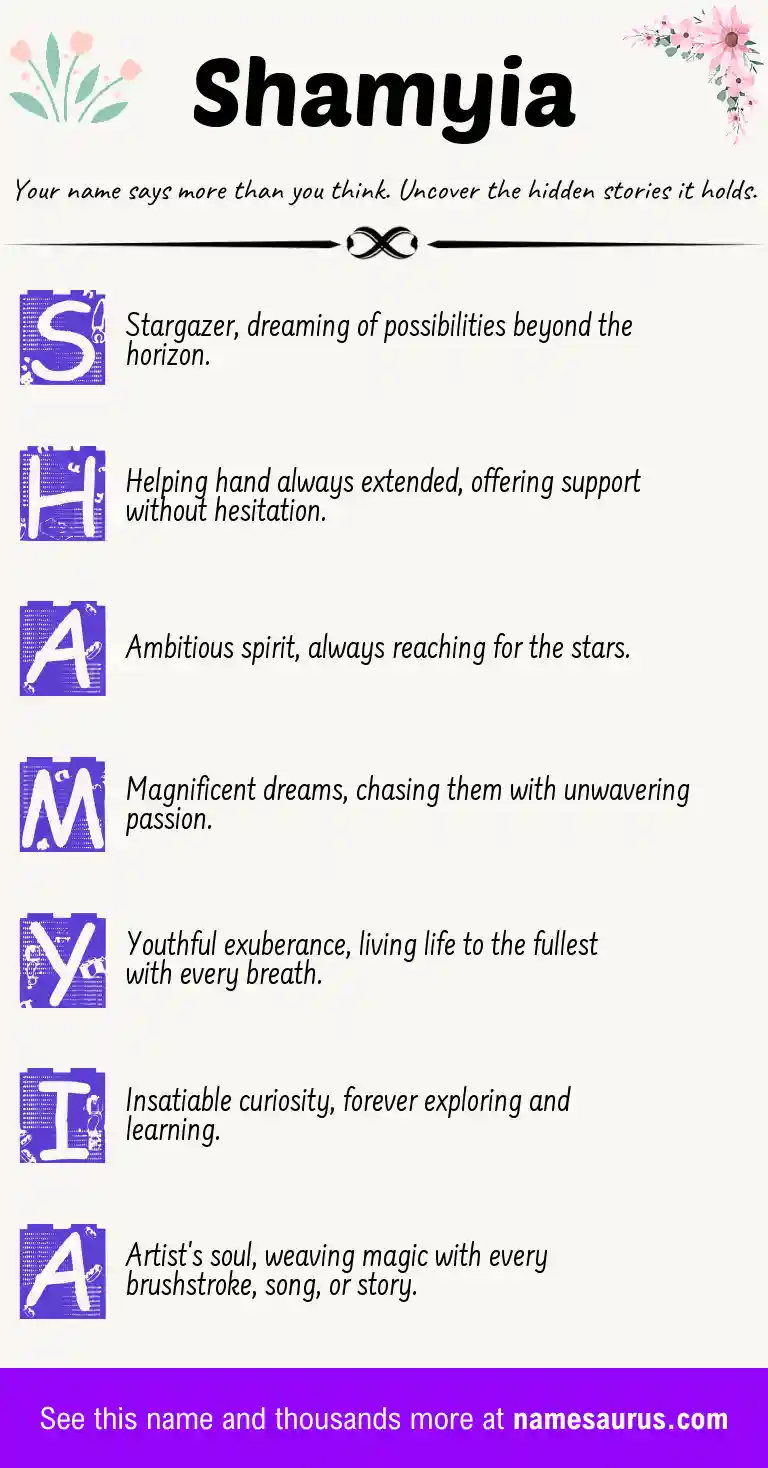 Acrostic poem about Shamyia.
