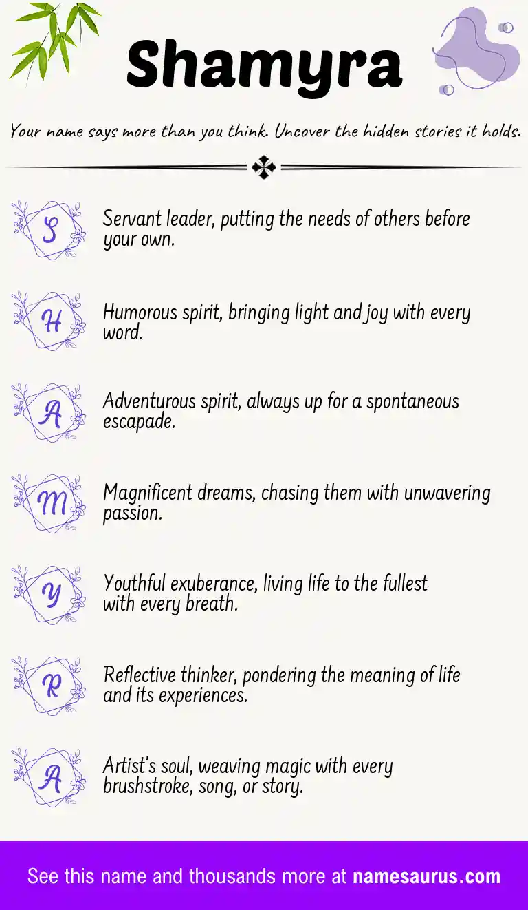 Acrostic poem about Shamyra.