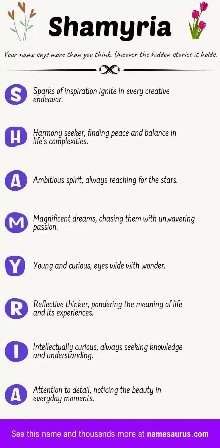 Acrostic poem about Shamyria.