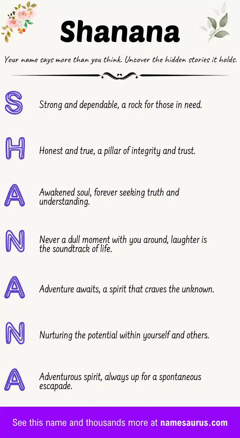 Acrostic poem about Shanana.