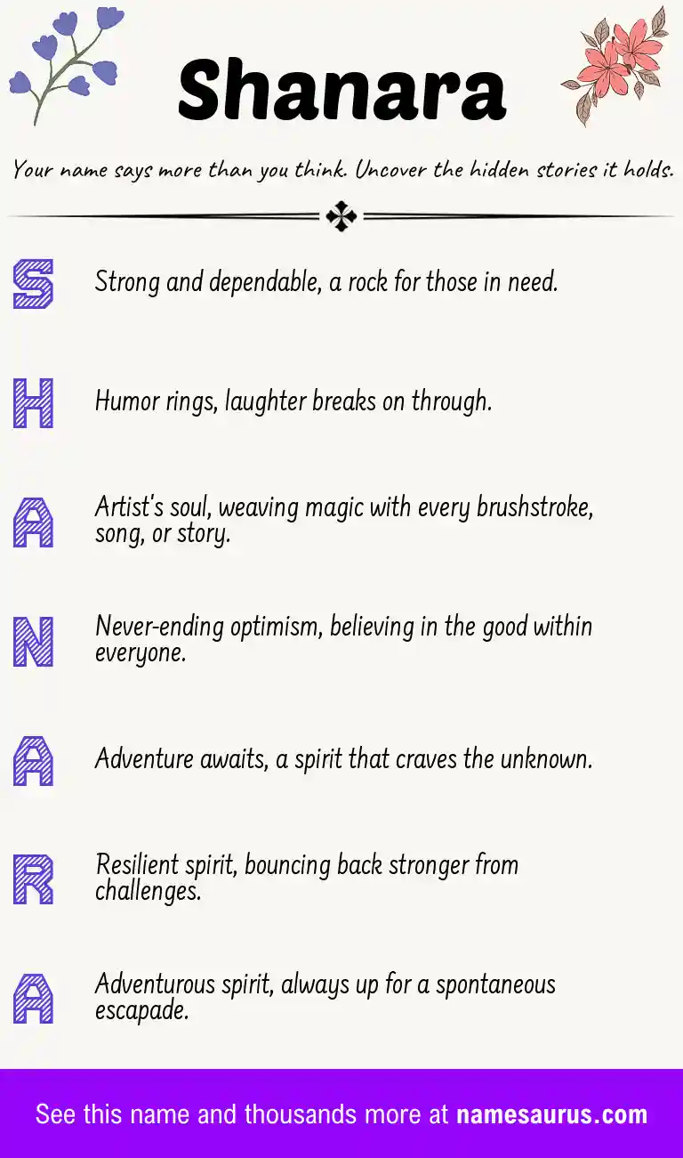 Acrostic poem about Shanara.