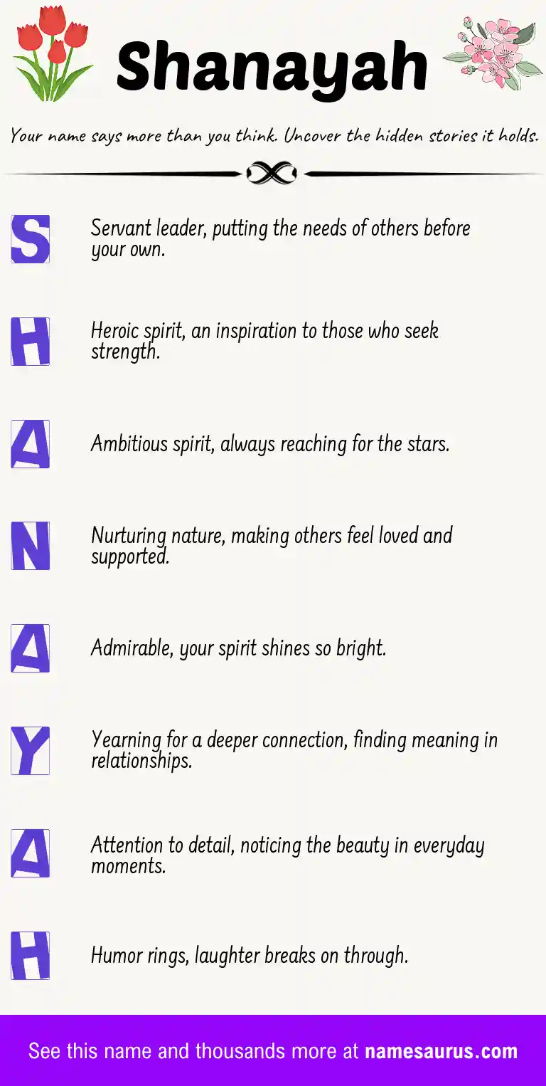 Acrostic poem about Shanayah.