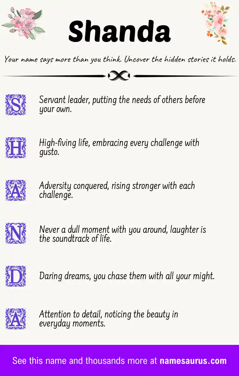 Acrostic poem about Shanda.