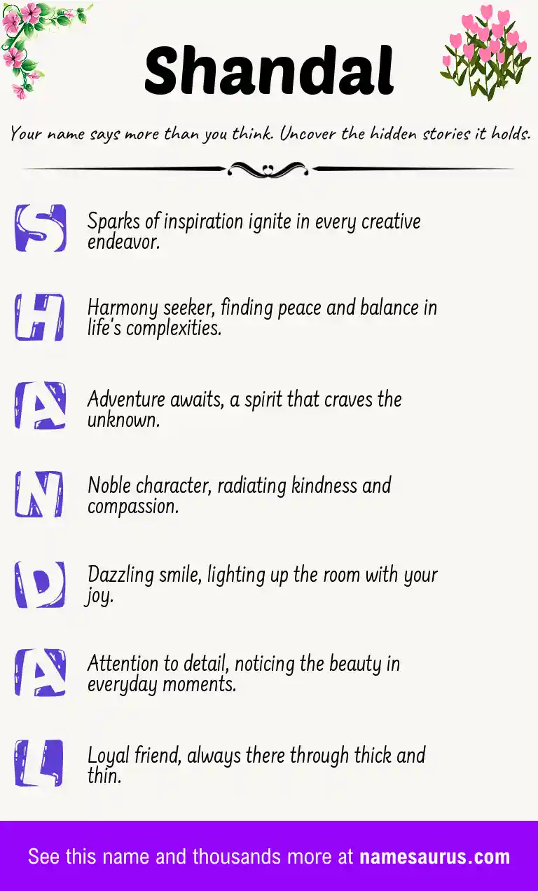 Acrostic poem about Shandal.