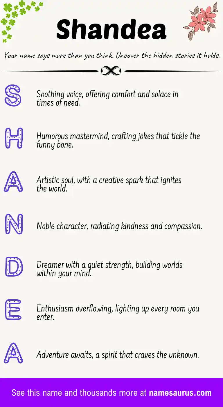 Acrostic poem about Shandea.