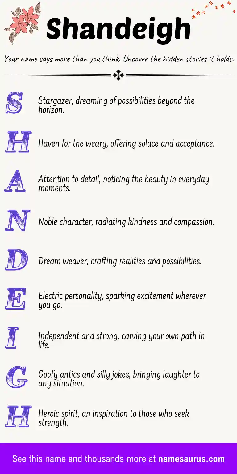 Acrostic poem about Shandeigh.