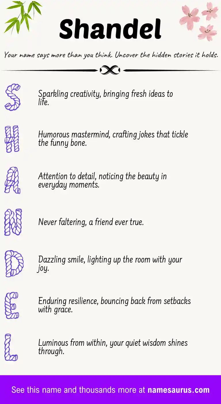 Acrostic poem about Shandel.