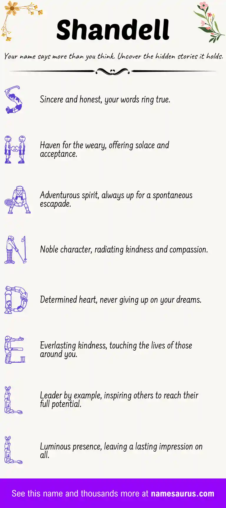 Acrostic poem about Shandell.