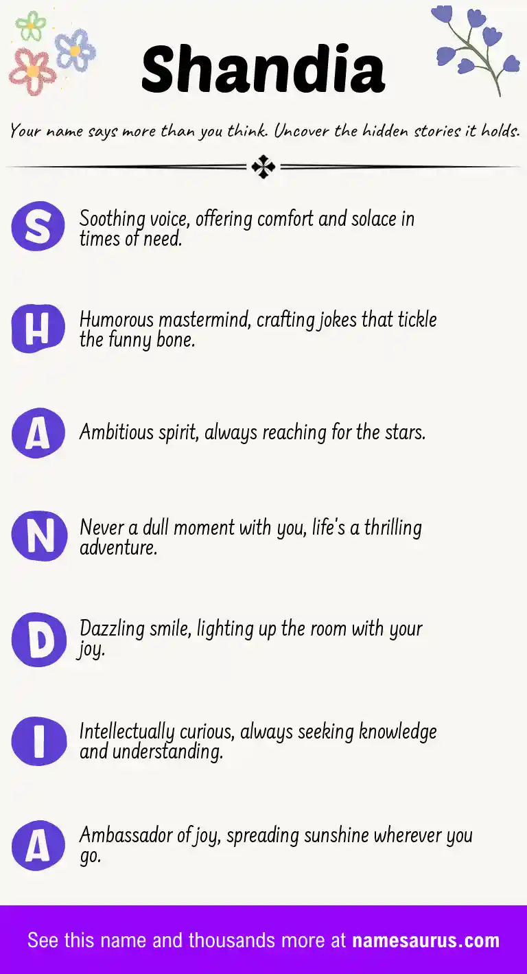 Acrostic poem about Shandia.