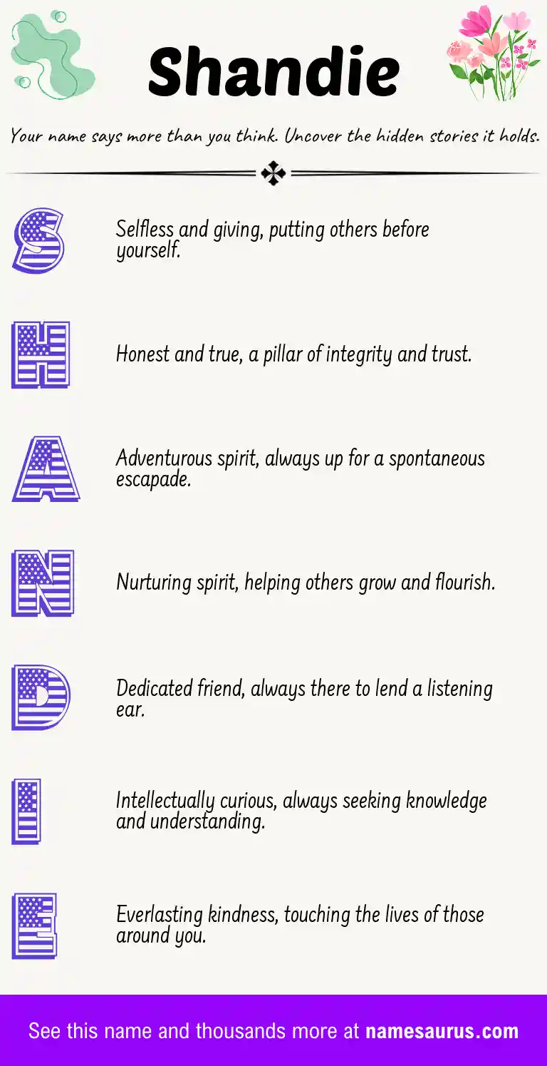 Acrostic poem about Shandie.