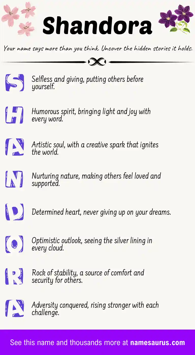 Acrostic poem about Shandora.