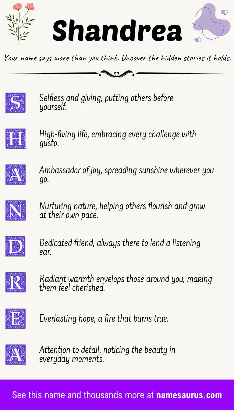 Acrostic poem about Shandrea.