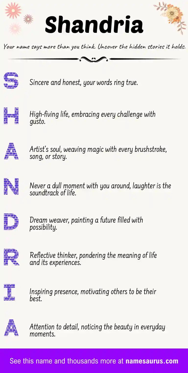 Acrostic poem about Shandria.