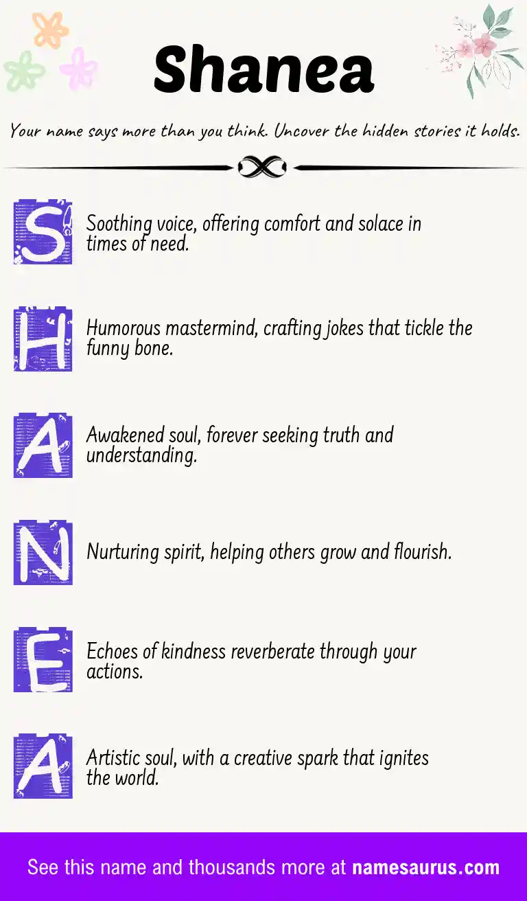 Acrostic poem about Shanea.
