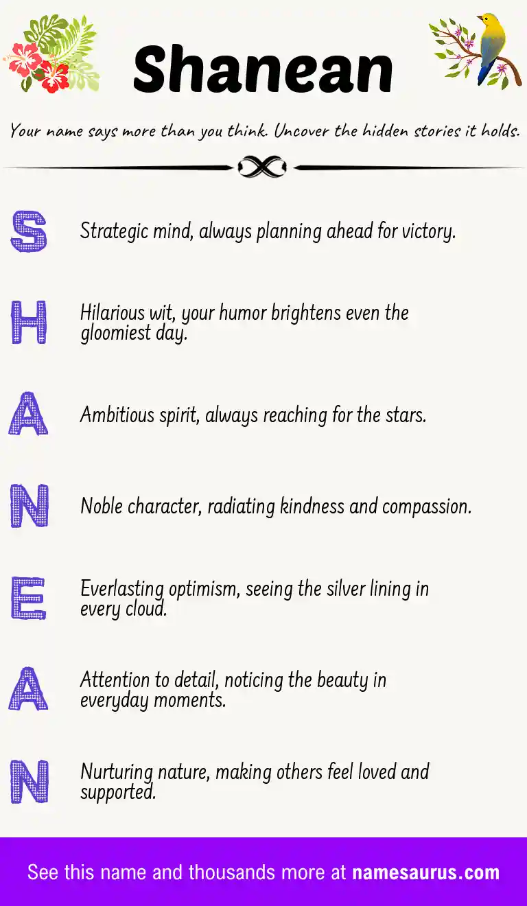 Acrostic poem about Shanean.