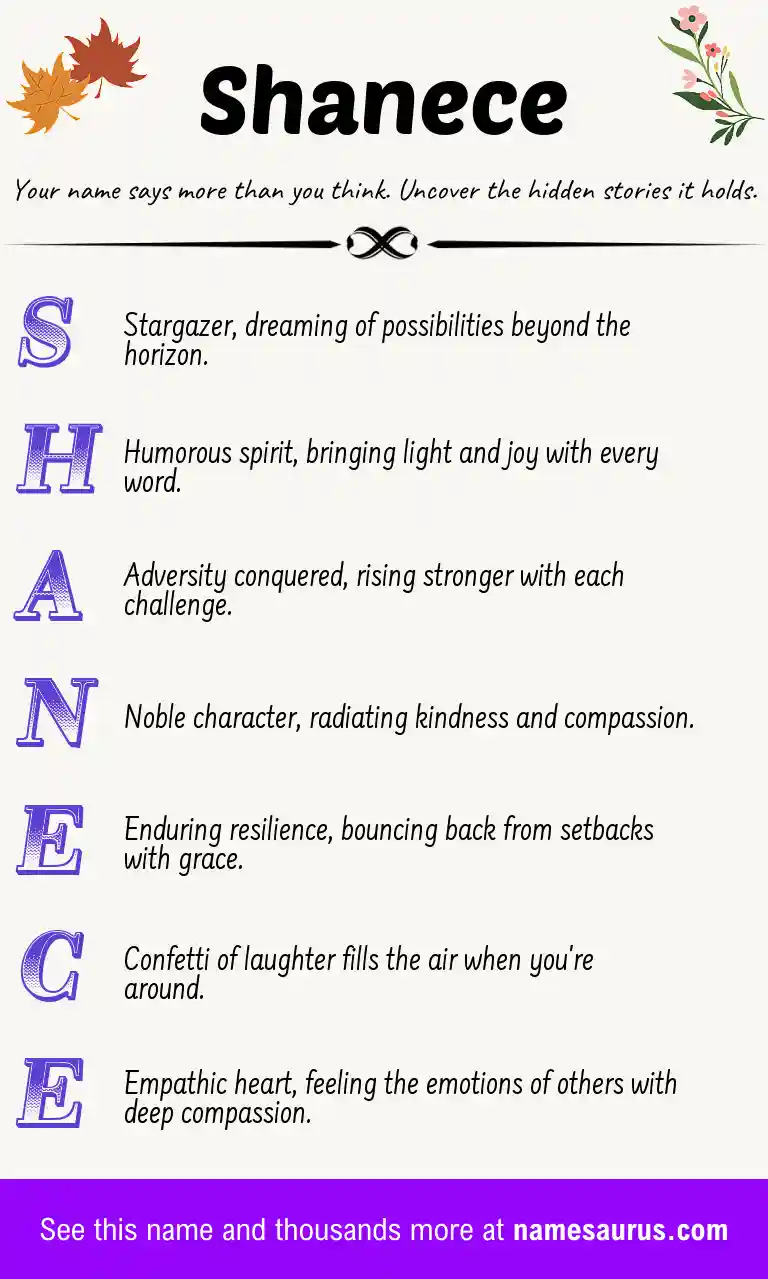 Acrostic poem about Shanece.