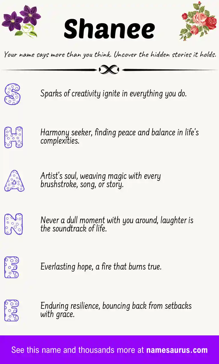 Acrostic poem about Shanee.