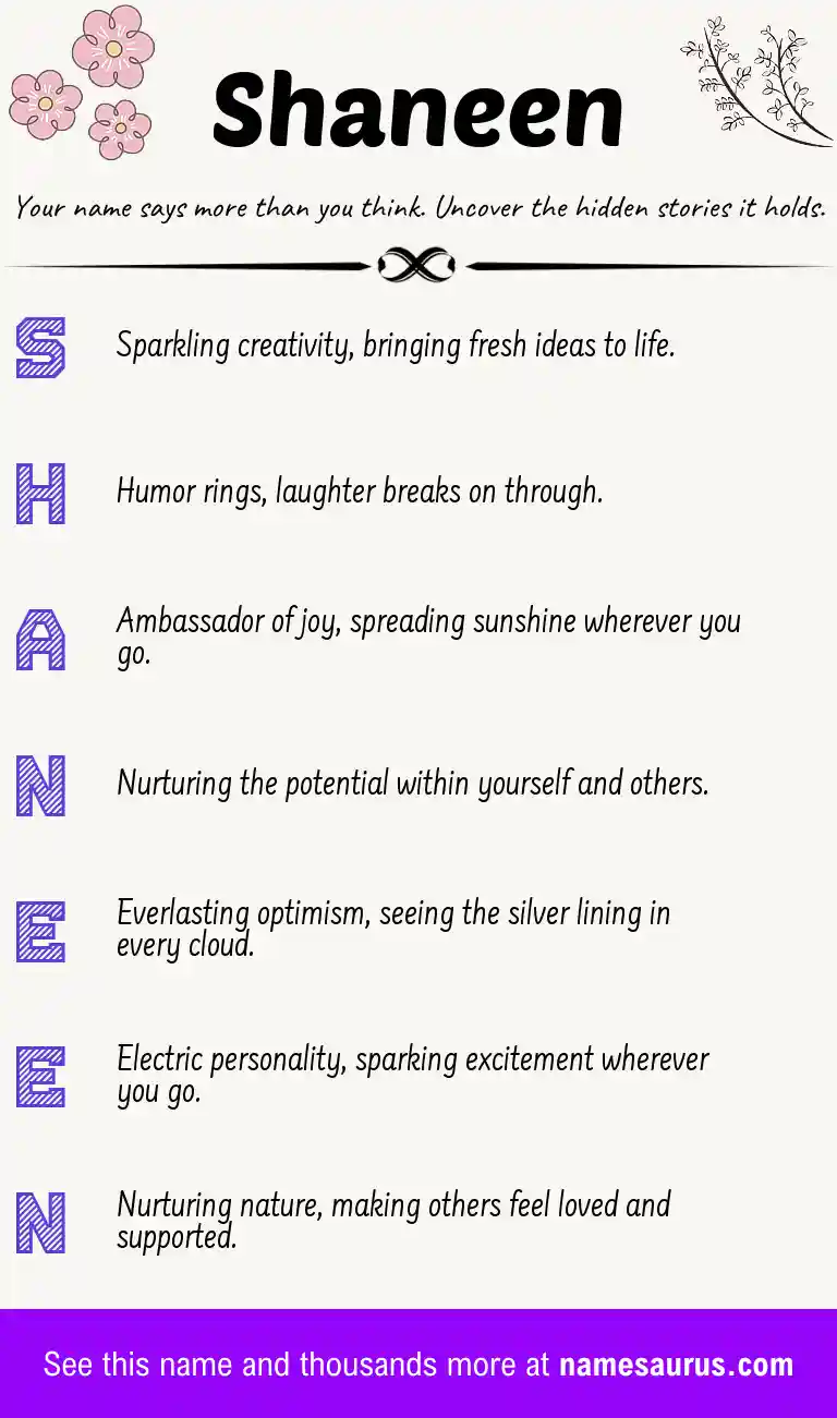 Acrostic poem about Shaneen.