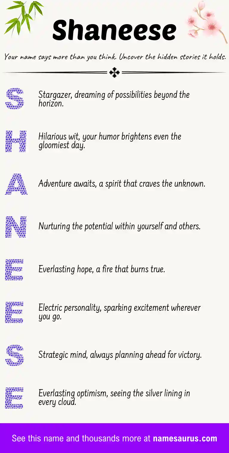Acrostic poem about Shaneese.