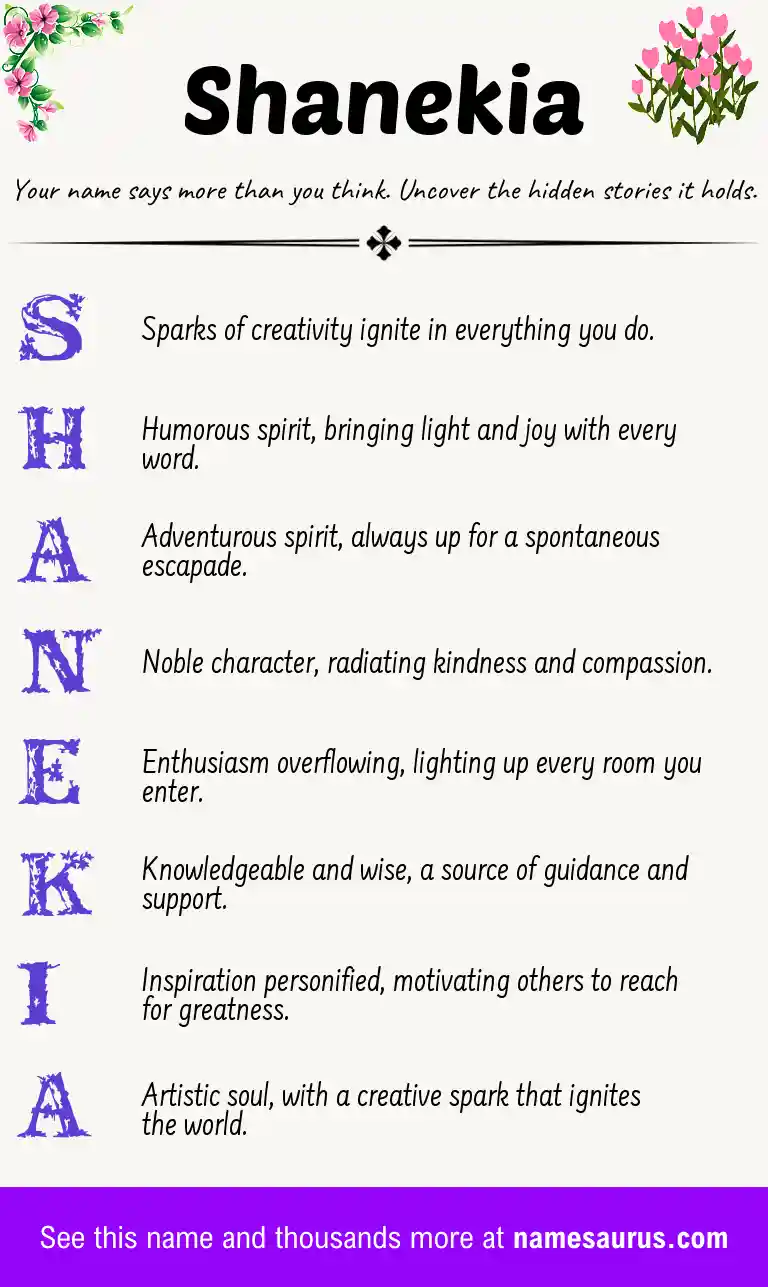 Acrostic poem about Shanekia.