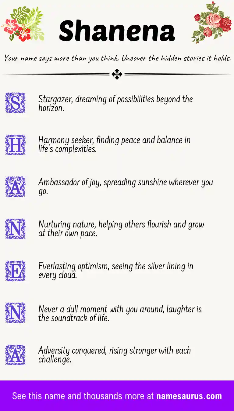 Acrostic poem about Shanena.