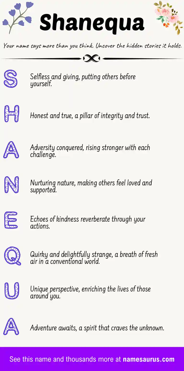 Acrostic poem about Shanequa.