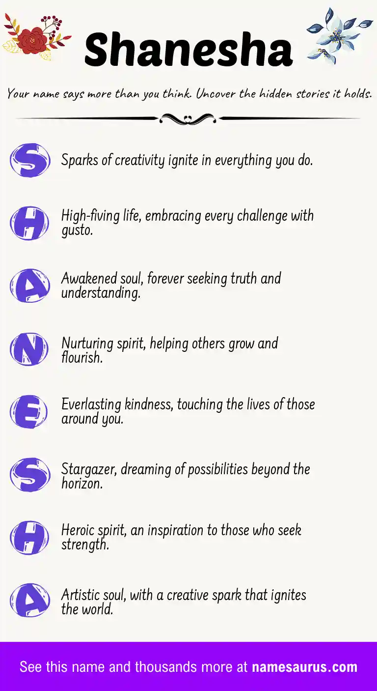 Acrostic poem about Shanesha.
