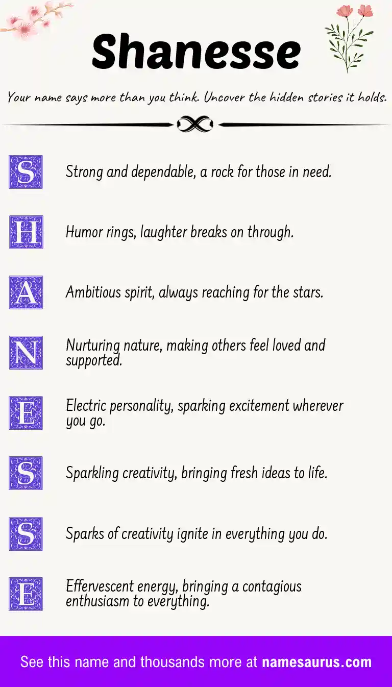 Acrostic poem about Shanesse.
