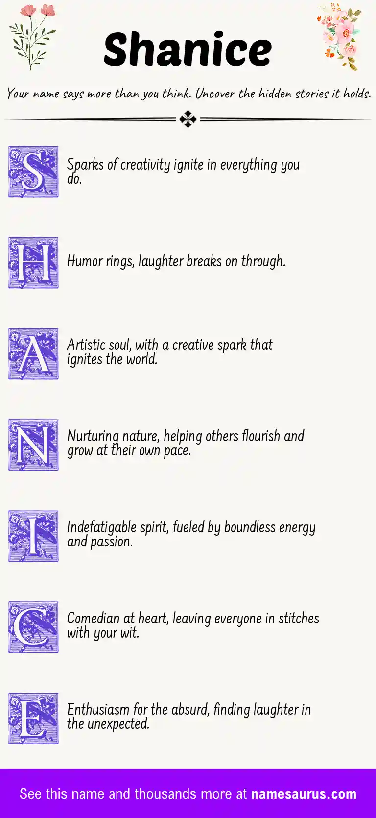 Acrostic poem about Shanice.