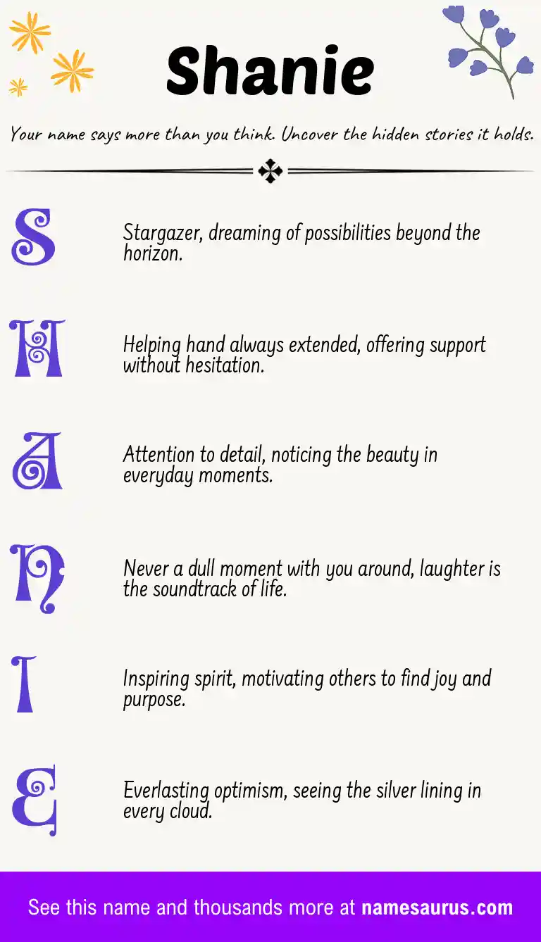 Acrostic poem about Shanie.