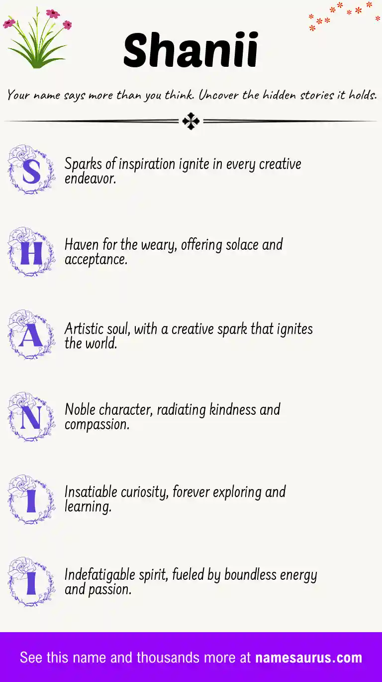 Acrostic poem about Shanii.