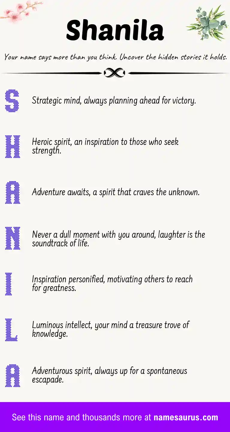Acrostic poem about Shanila.