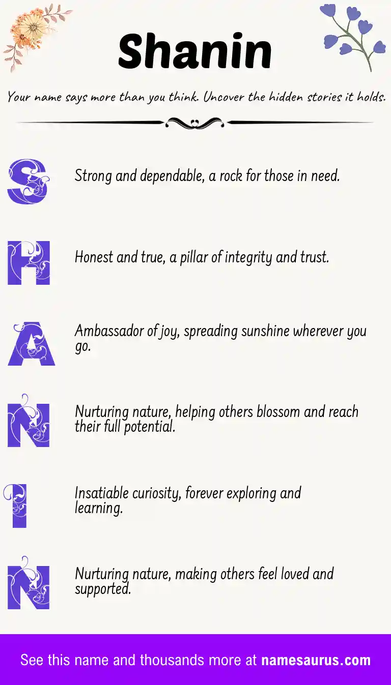 Acrostic poem about Shanin.
