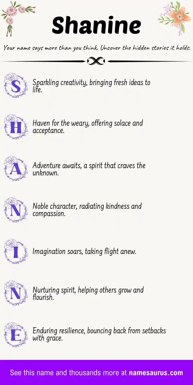Acrostic poem about Shanine.
