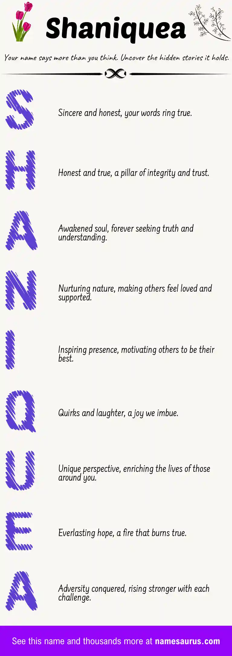 Acrostic poem about Shaniquea.