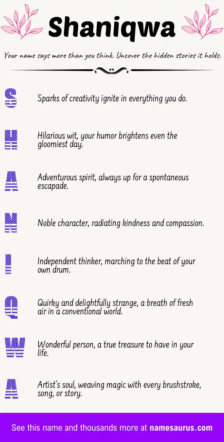 Acrostic poem about Shaniqwa.