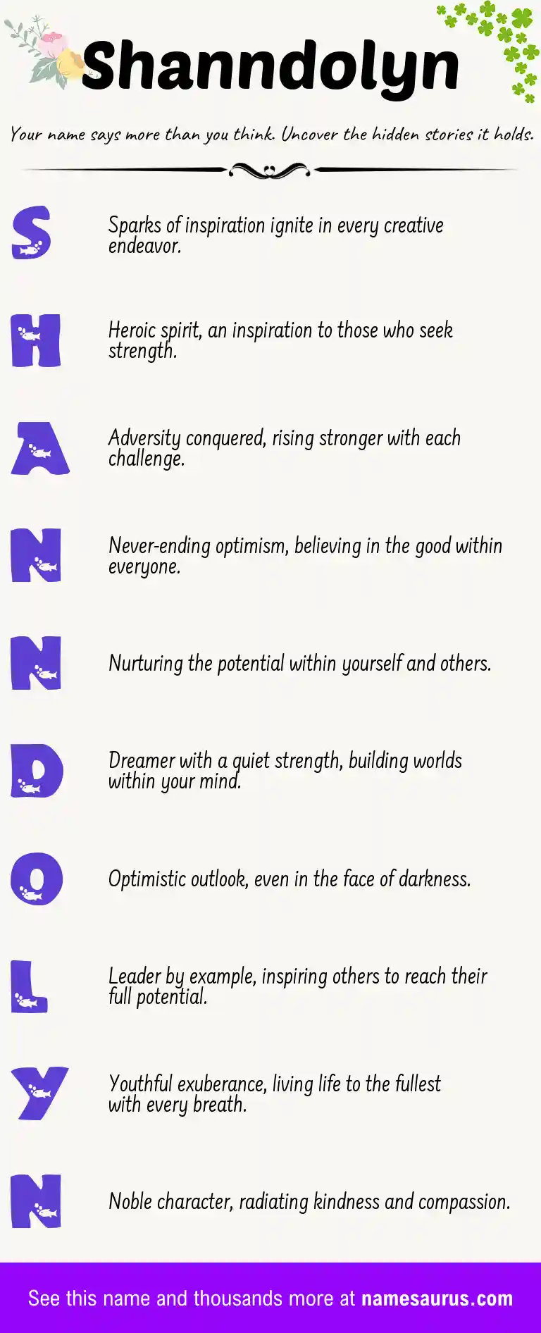 Acrostic poem about Shanndolyn.