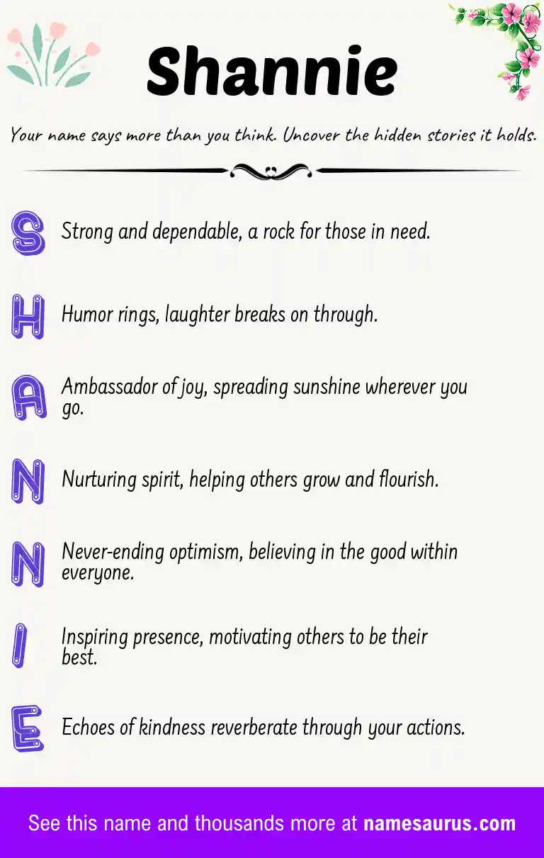 Acrostic poem about Shannie.