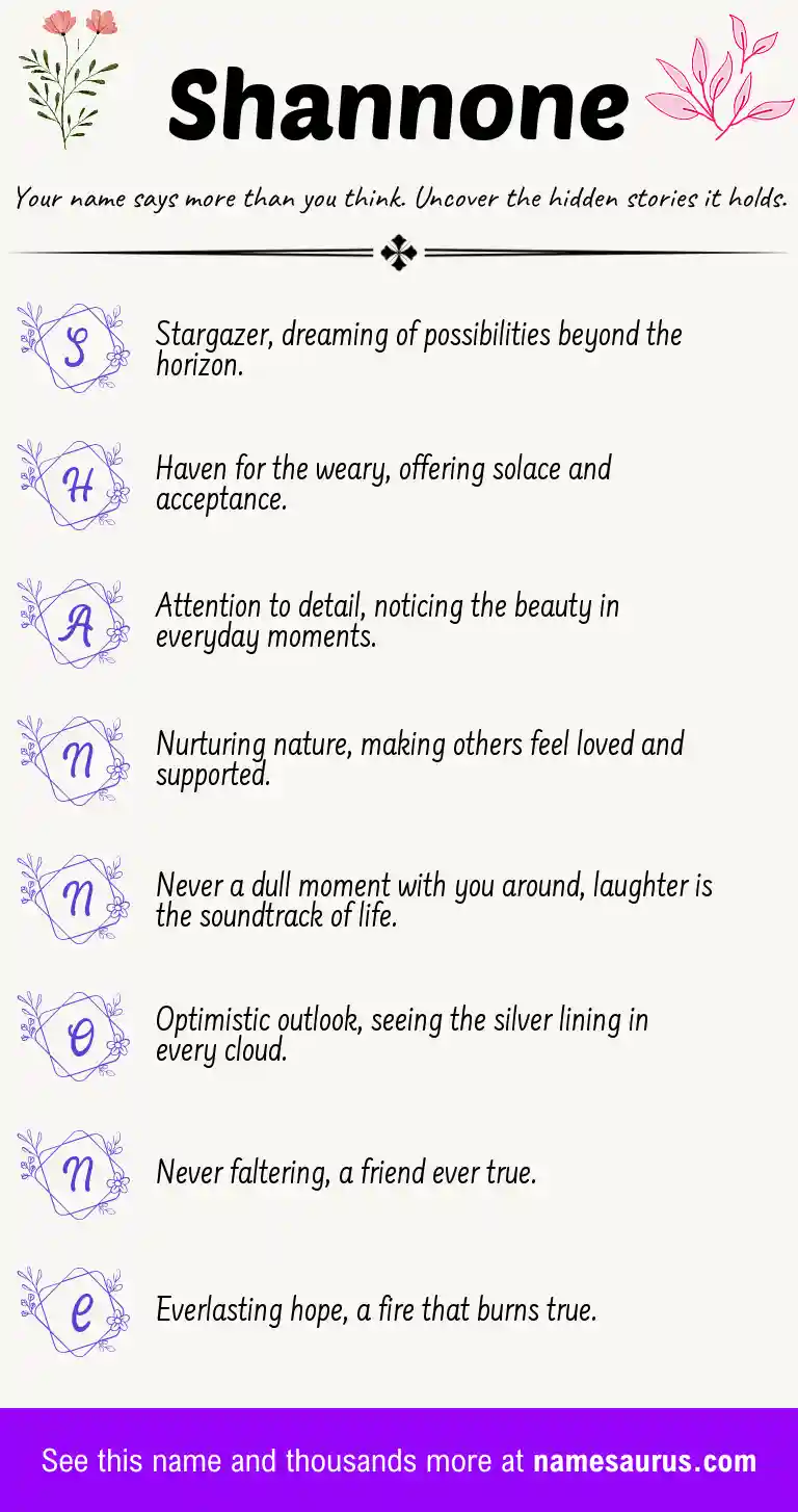Acrostic poem about Shannone.