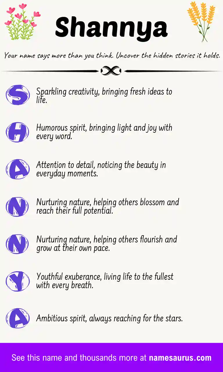 Acrostic poem about Shannya.