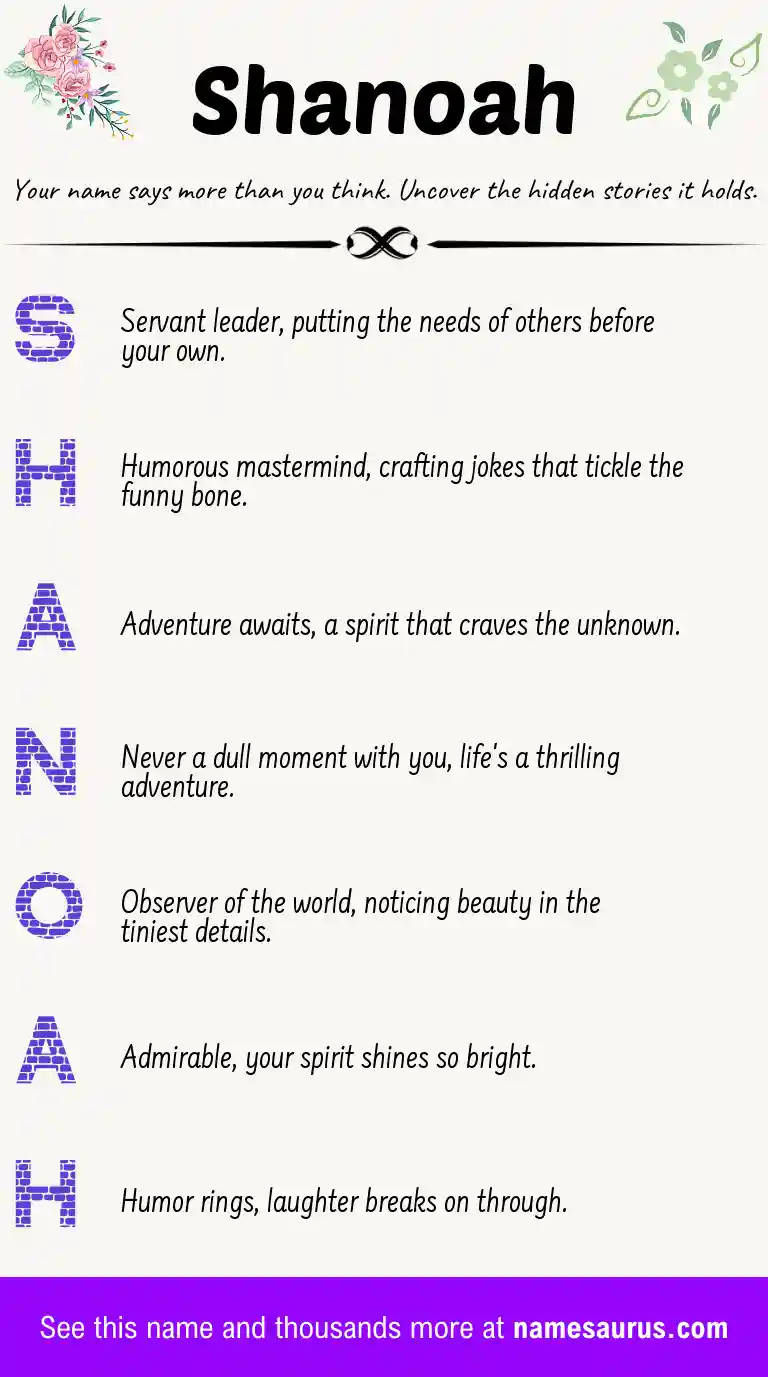 Acrostic poem about Shanoah.