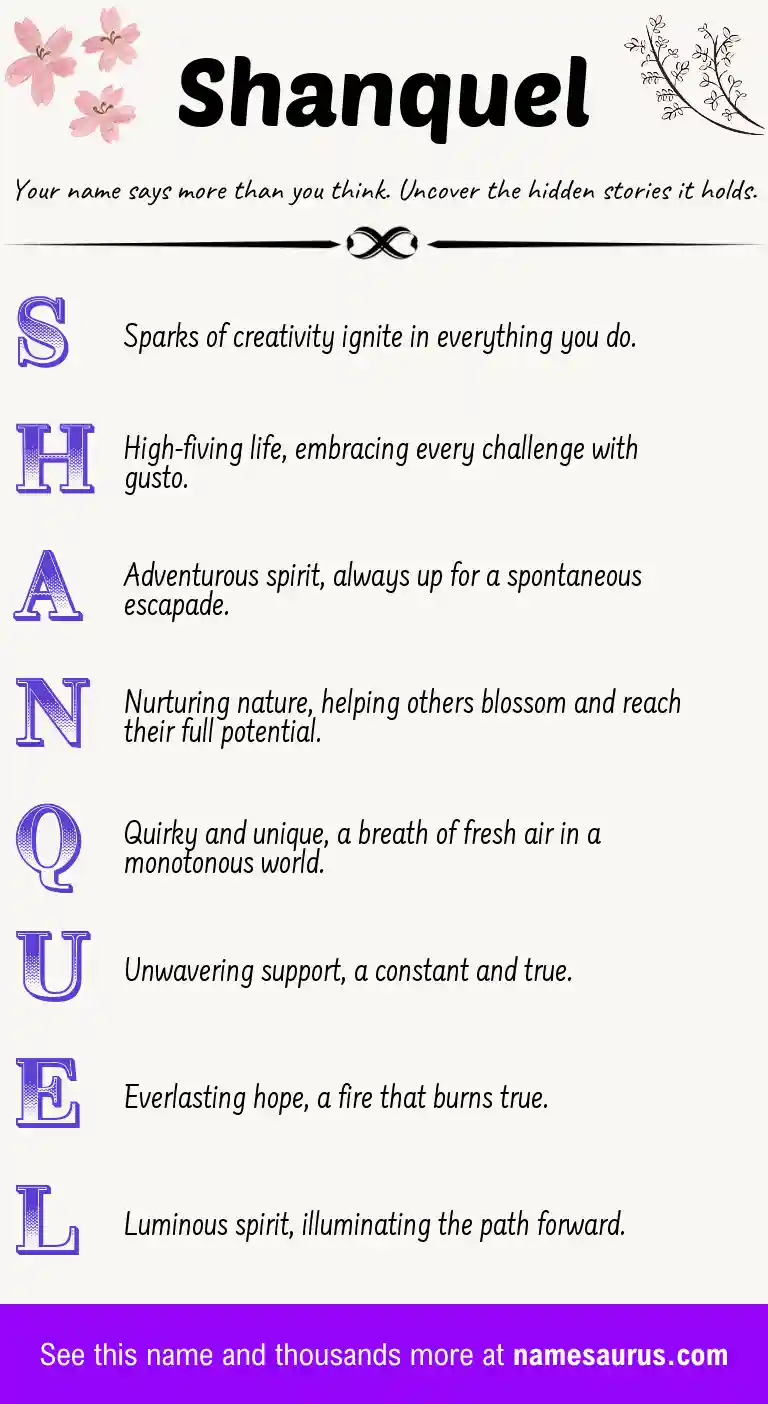 Acrostic poem about Shanquel.