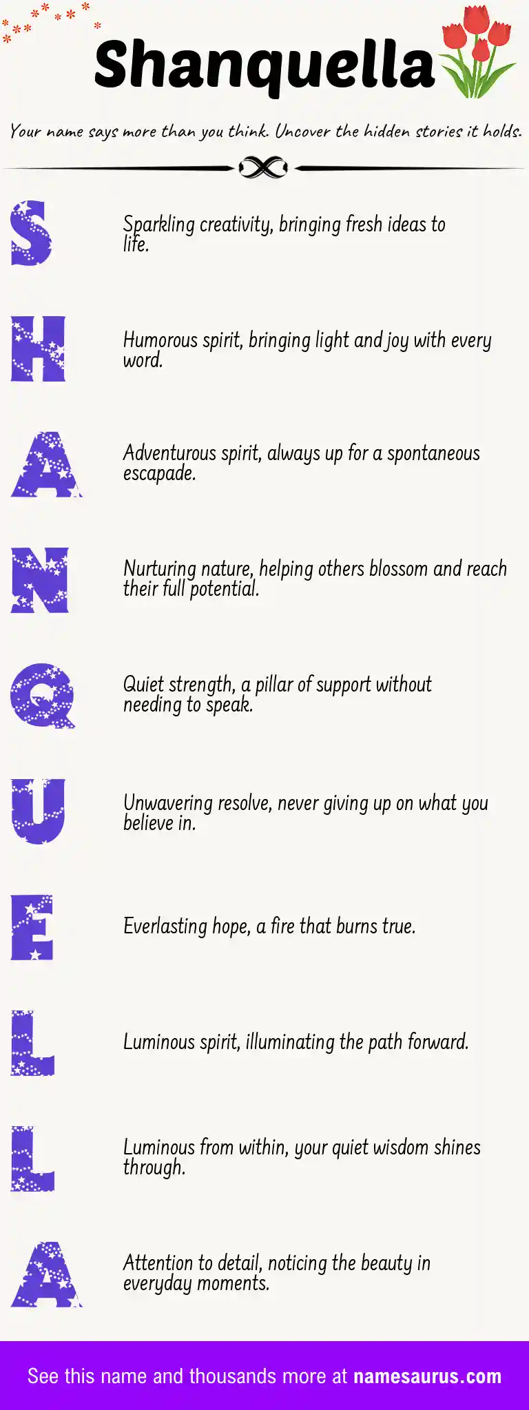 Acrostic poem about Shanquella.